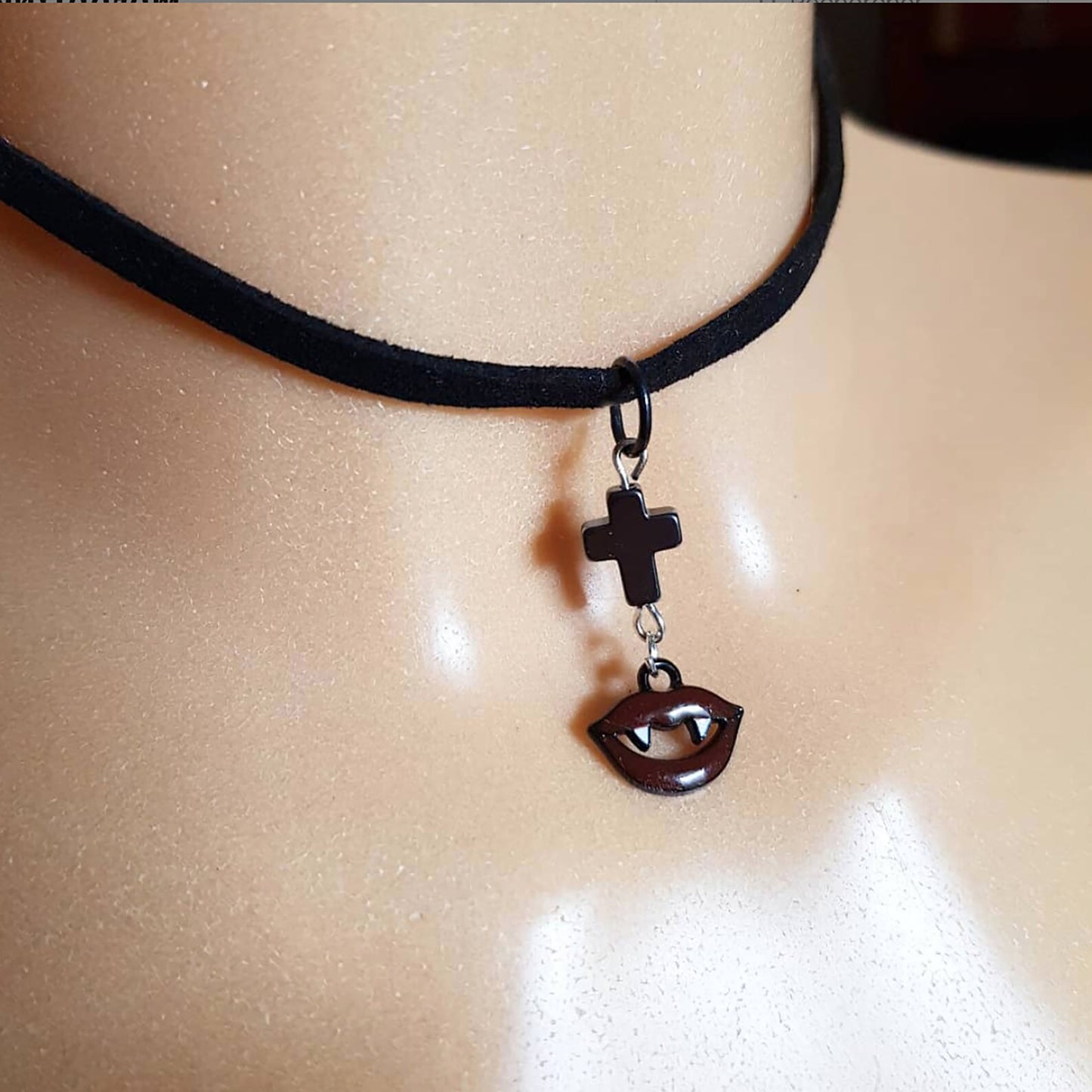 Halloween Sexy Vampire Cross Necklace