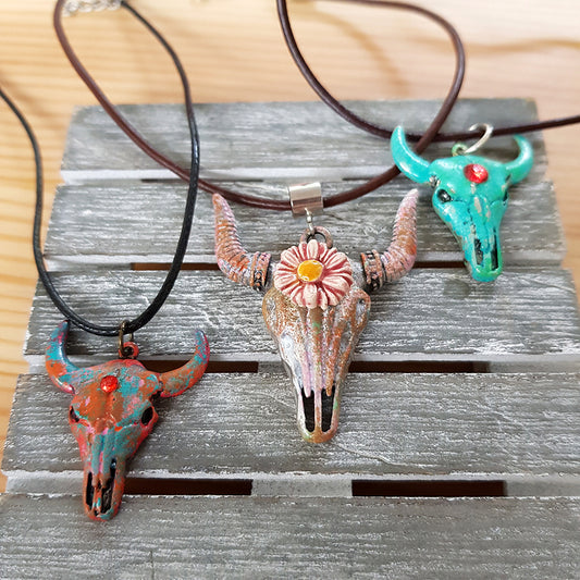 Charming Bull Skull Necklaces Jewelry: Boho Accent