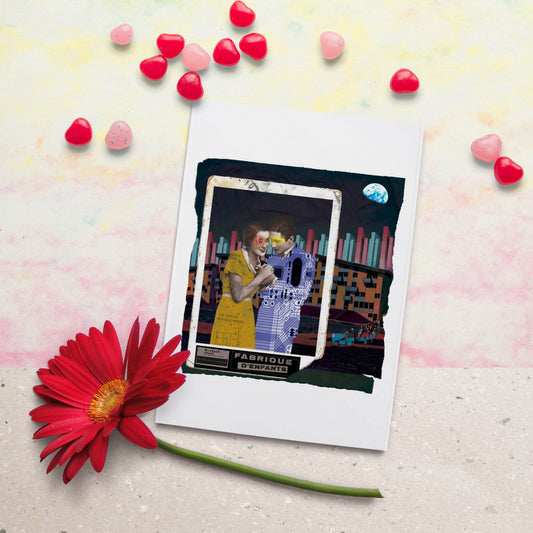 Honey Moon Card - Love Couple Artist Collage - Mini poster - Retro-Futuristic Collage Home decor