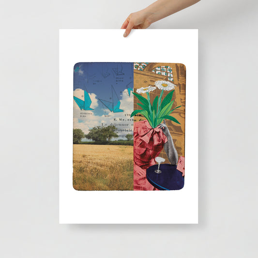Dreamscape Holiday: Surreal Collage Art Print by CocoFlower