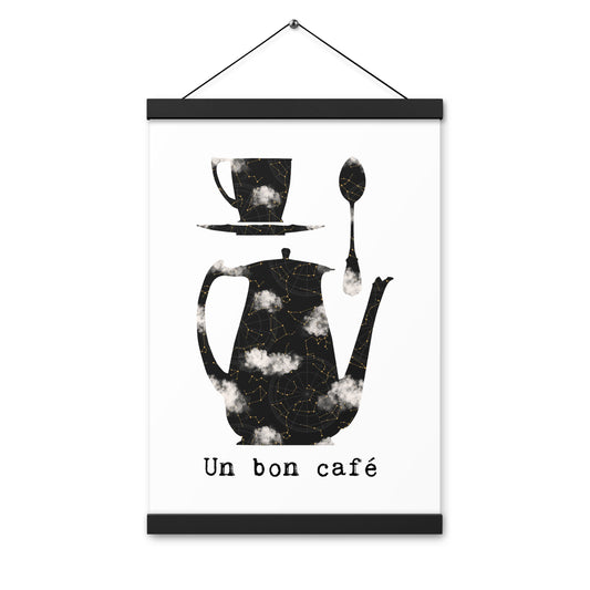 Un bon café - Cloud and Star - Poster with hangers
