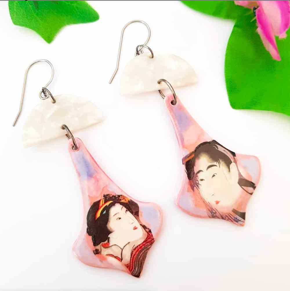 Japan earrings - Geisha earrings - Cocoflower
