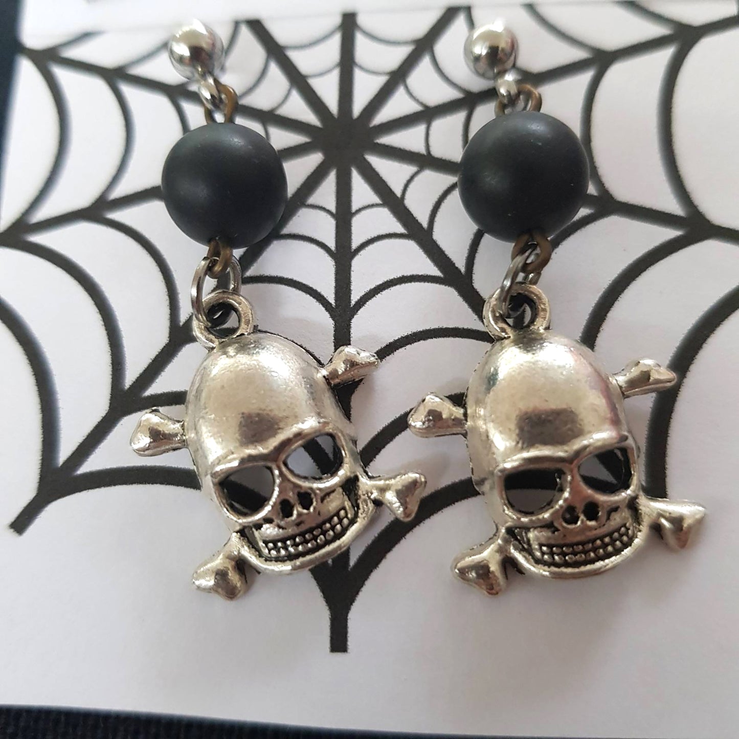HALLOWEEN - Skull øreringe, Uhyggelige smykker