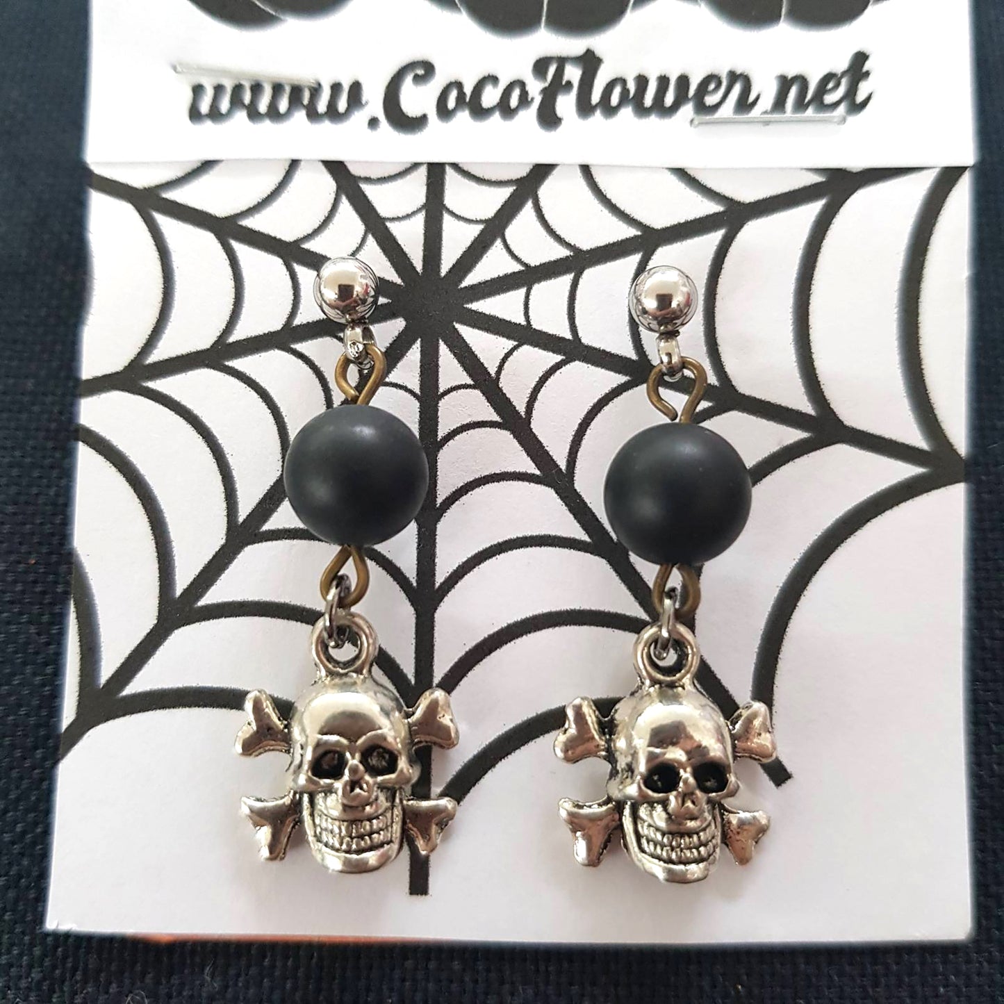 HALLOWEEN - Skull øreringe, Uhyggelige smykker