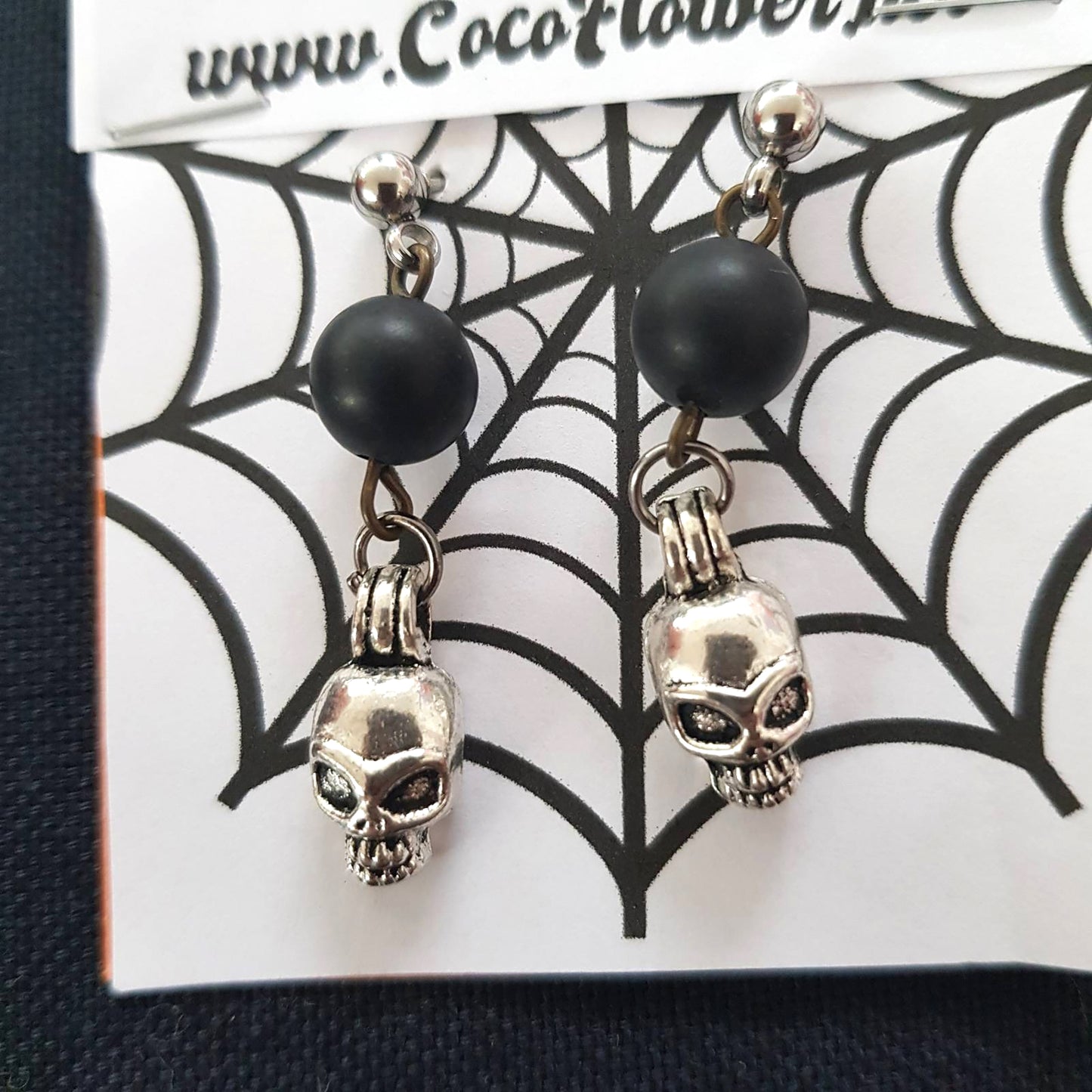 HALLOWEEN - Skull øreringe, Uhyggelige smykker