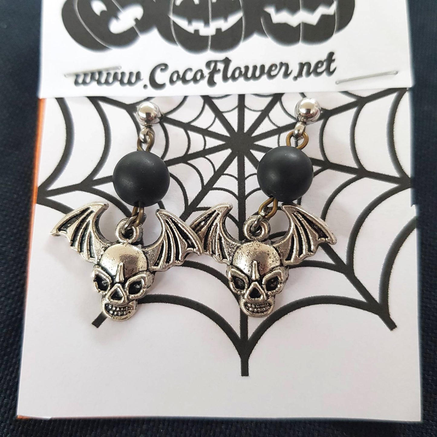 HALLOWEEN - Skull øreringe, Uhyggelige smykker