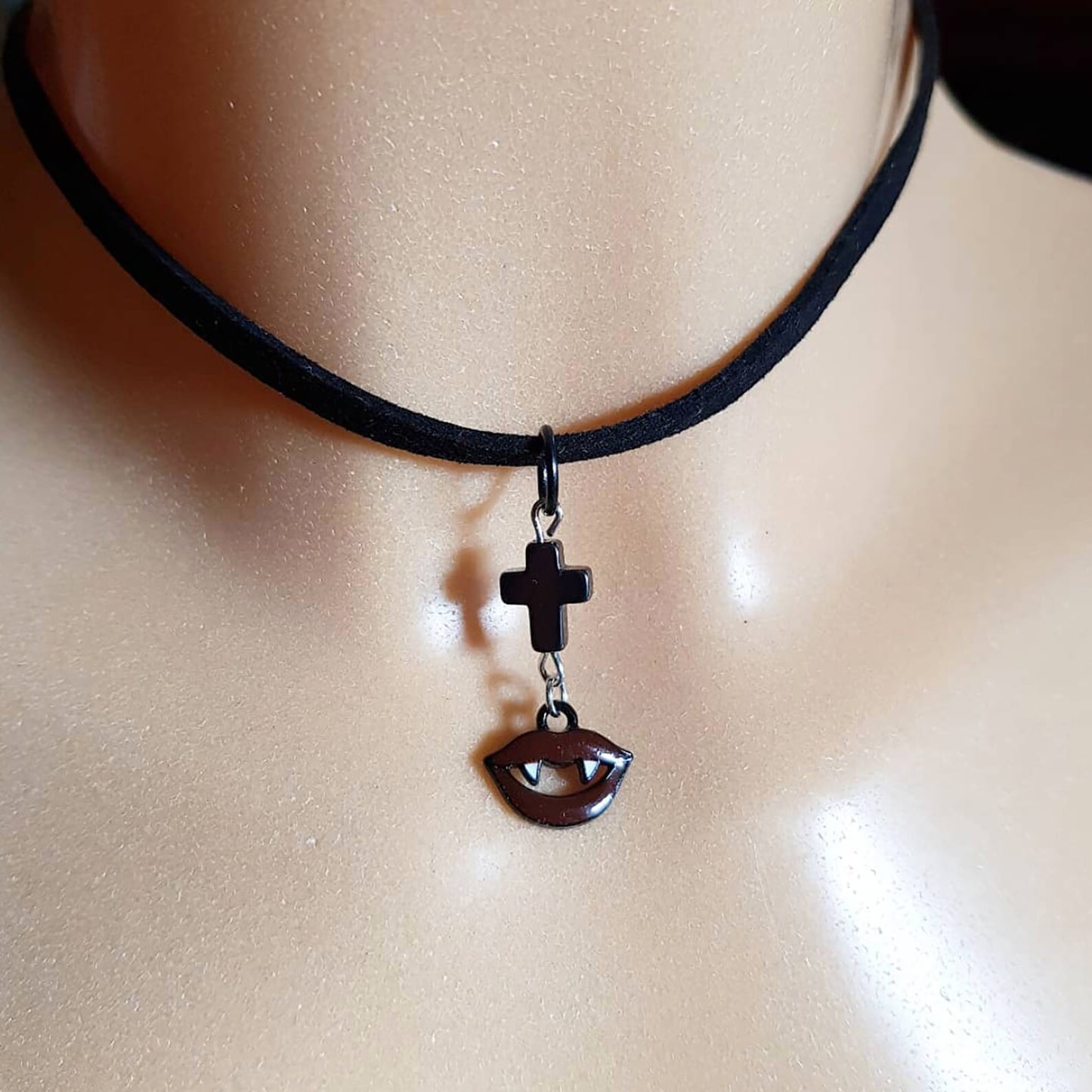 Halloween Sexy Vampire Cross Necklace