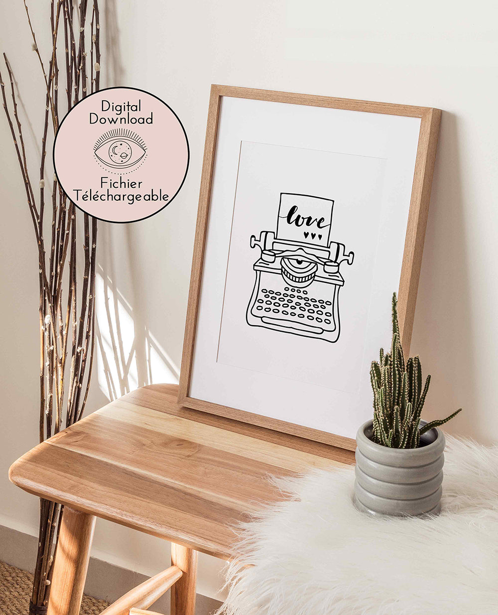 "Typewriter Love letter - Embrace the simplicity and elegance of typewriter art in your home decor."