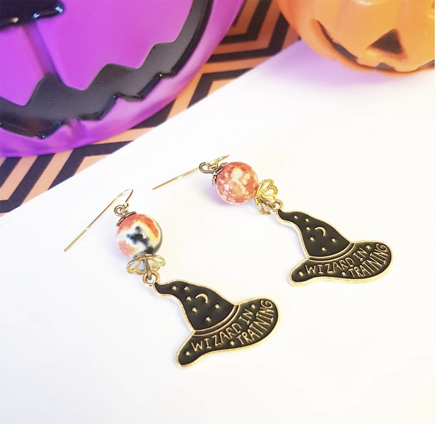 HALLOWEEN - Wizard in training - Witch Hat earrings