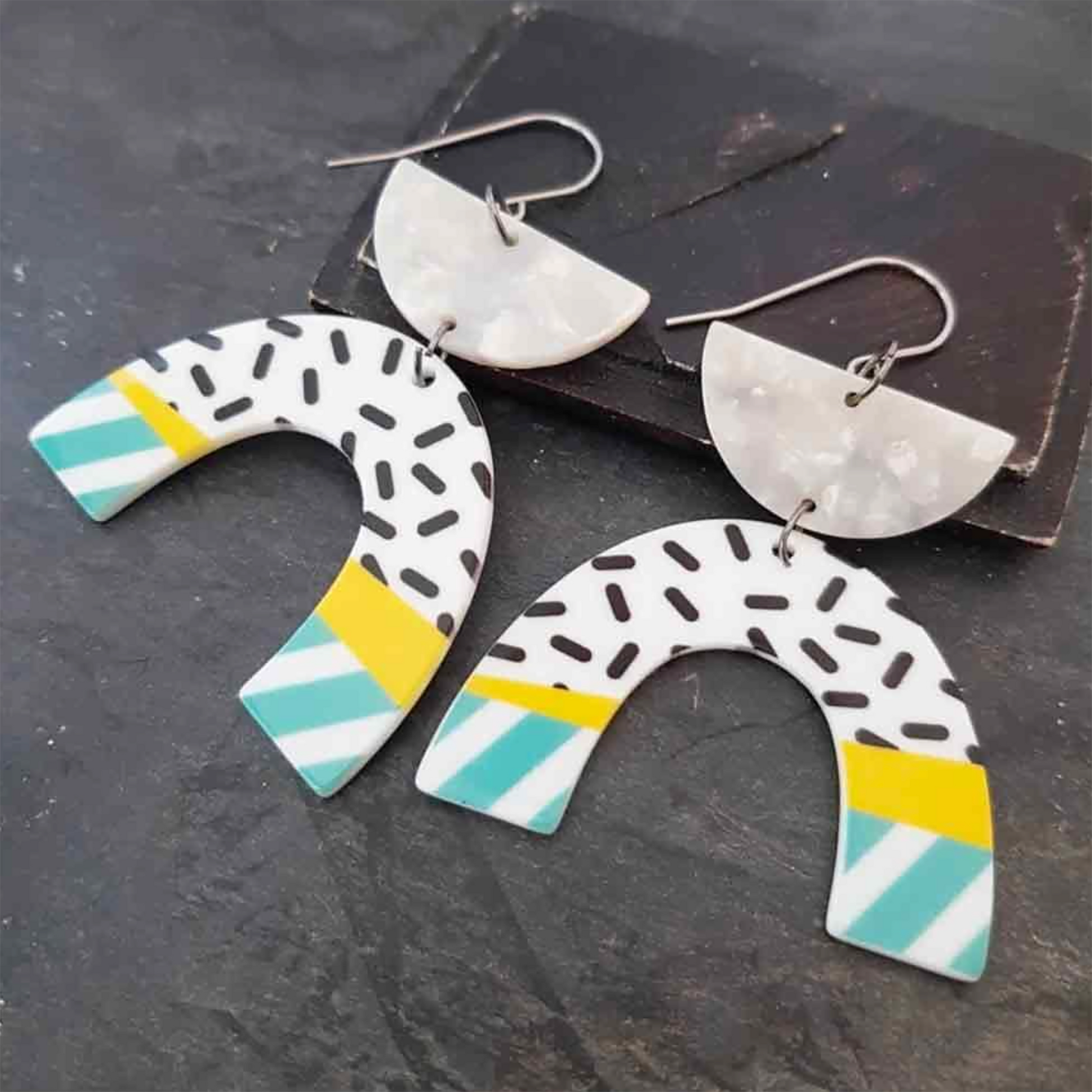 "Elevate Your Style: Radiant Confetti Arch Earrings for the Fashion Forward"