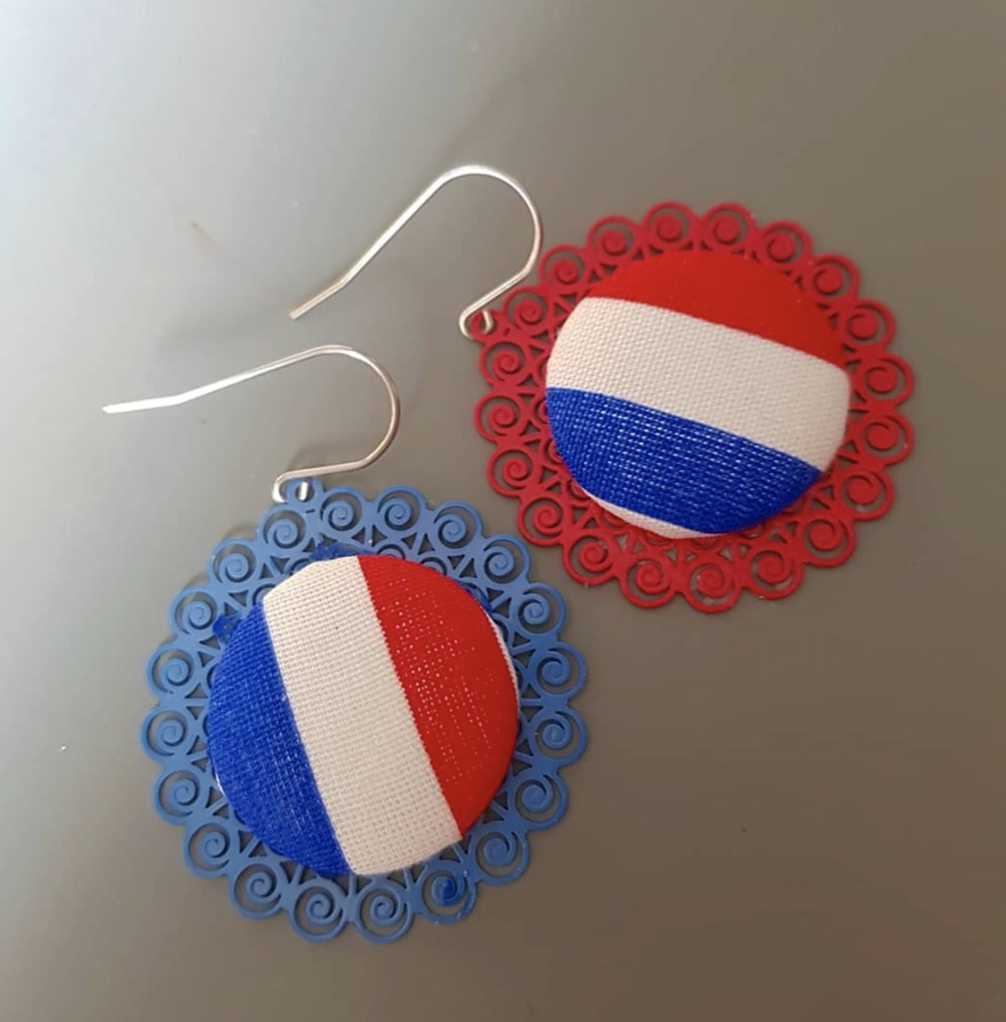 "Celebrate Unity in Style: Dynamic French Flag Earrings"