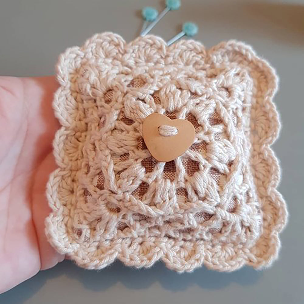 Sew in Style: Organic Cotton Crocheted Pin Cushion and Pins