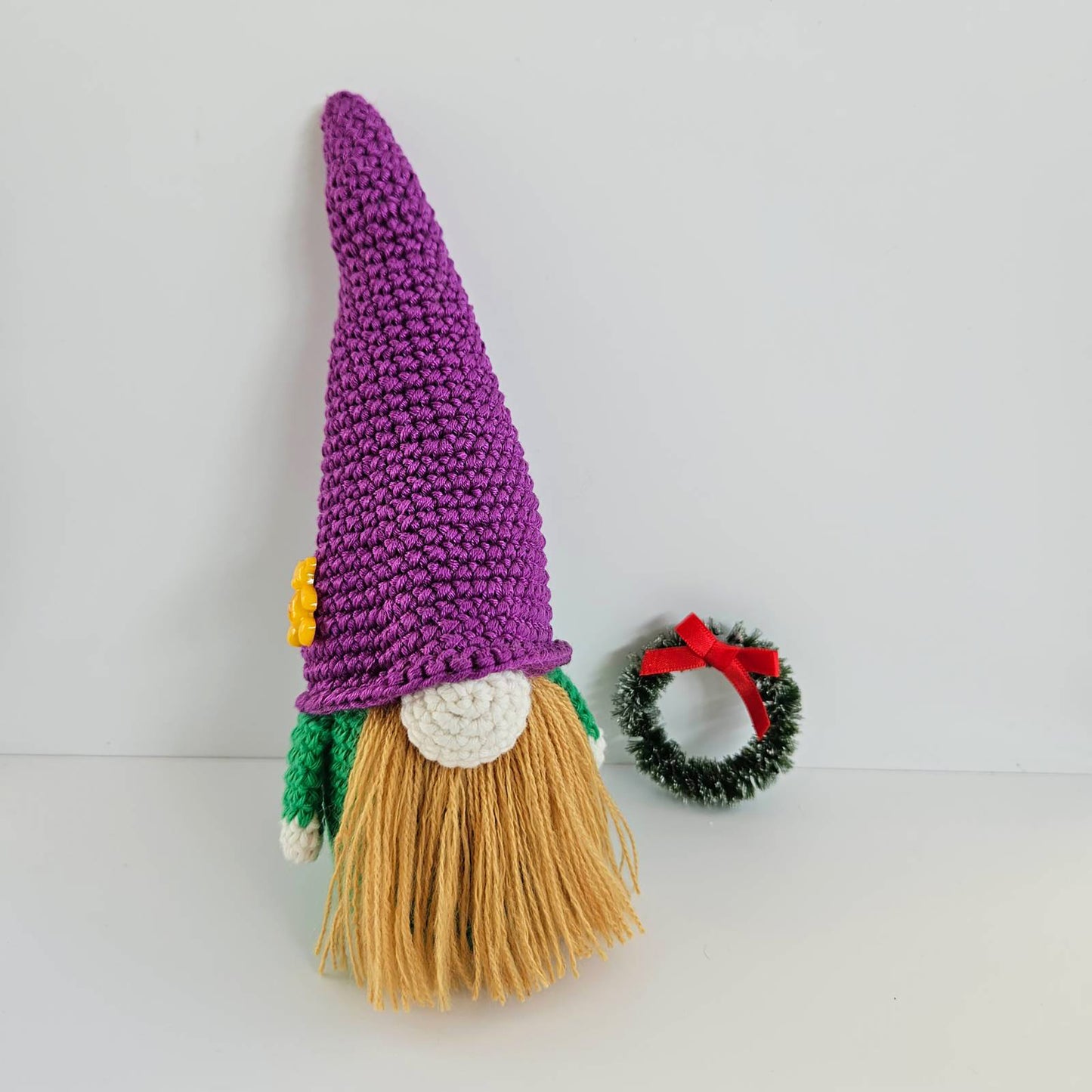 Handmade Crochet Nisse Gnome | Unique Scandinavian Tomte Ornament | Cozy Danish Holiday Decor