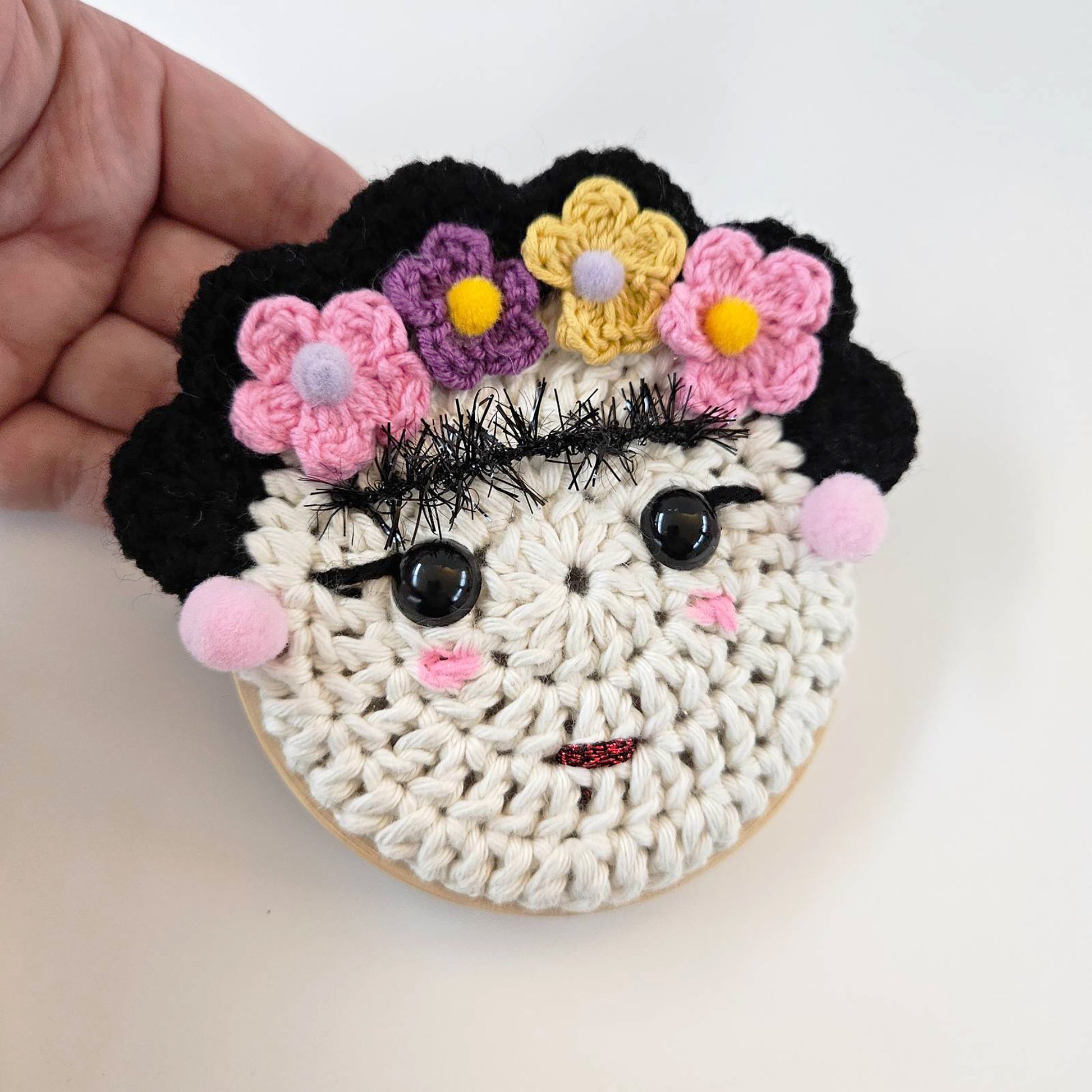 Frida Kahlo face crochet