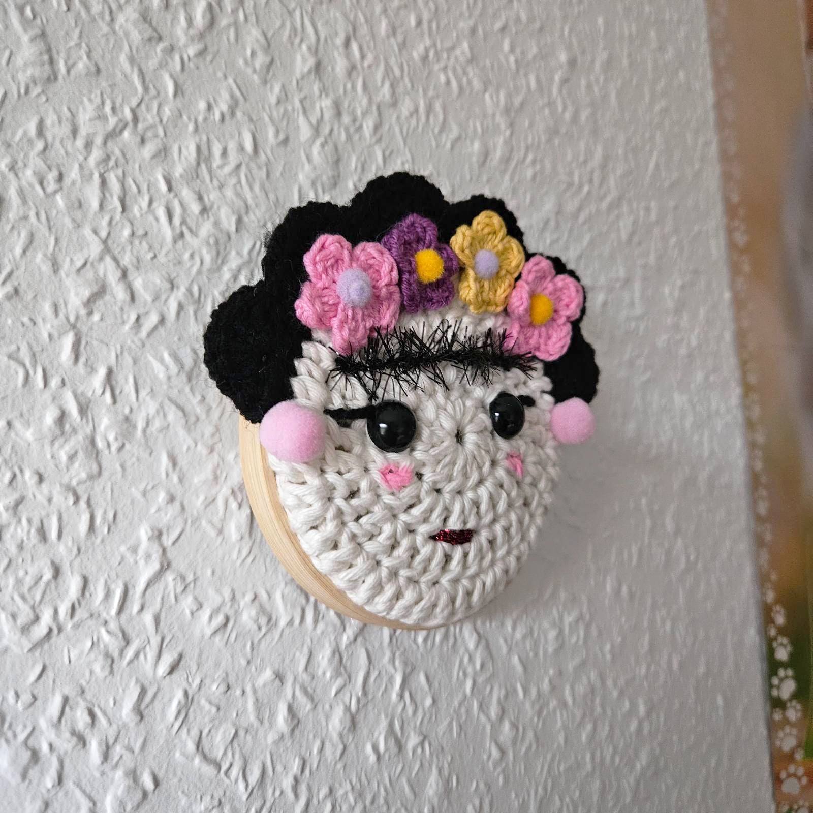 Frida Kahlo face crochet