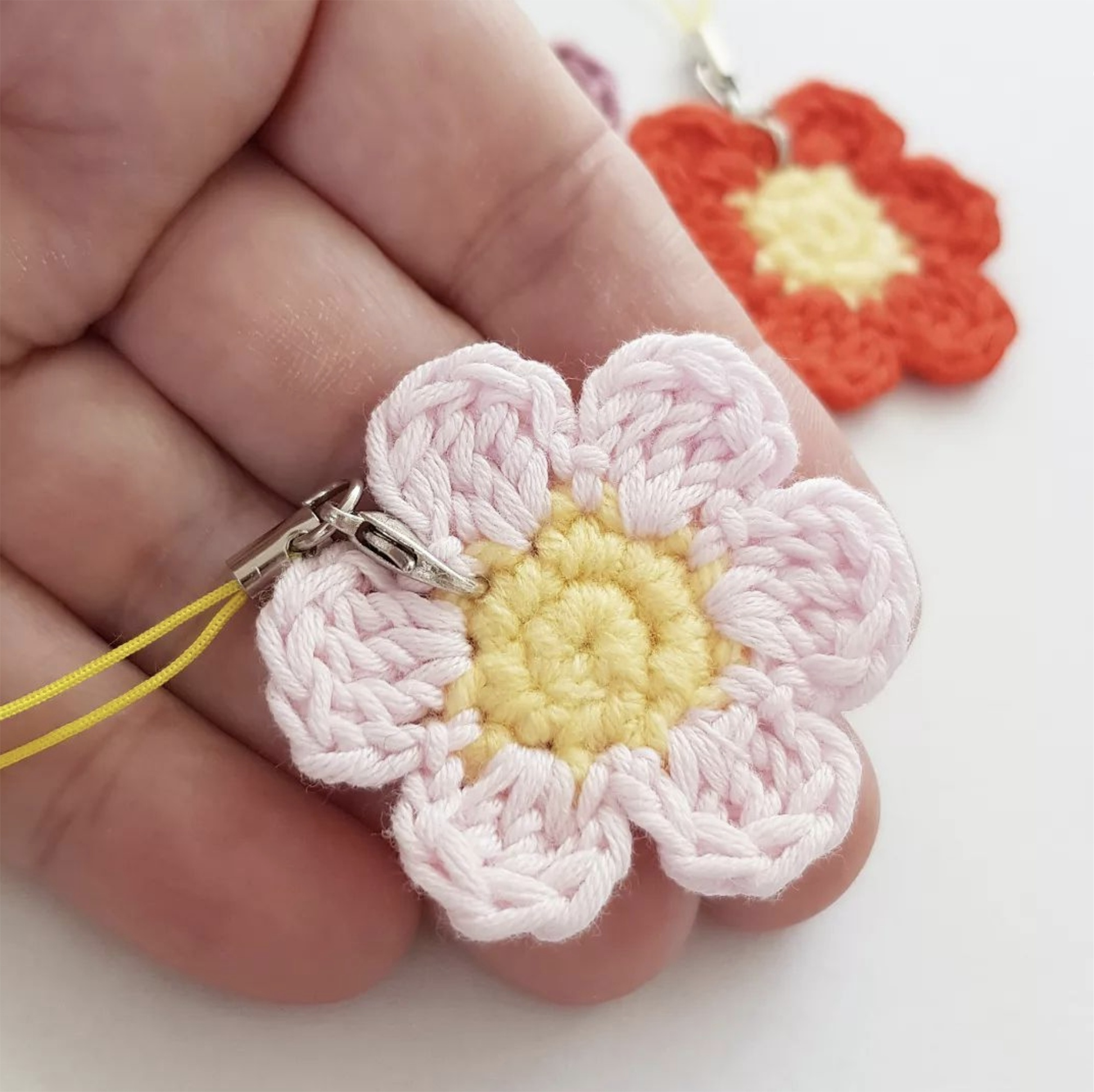 Colorful Crochet Creations: Unique Flower Keychains by CocoFlower