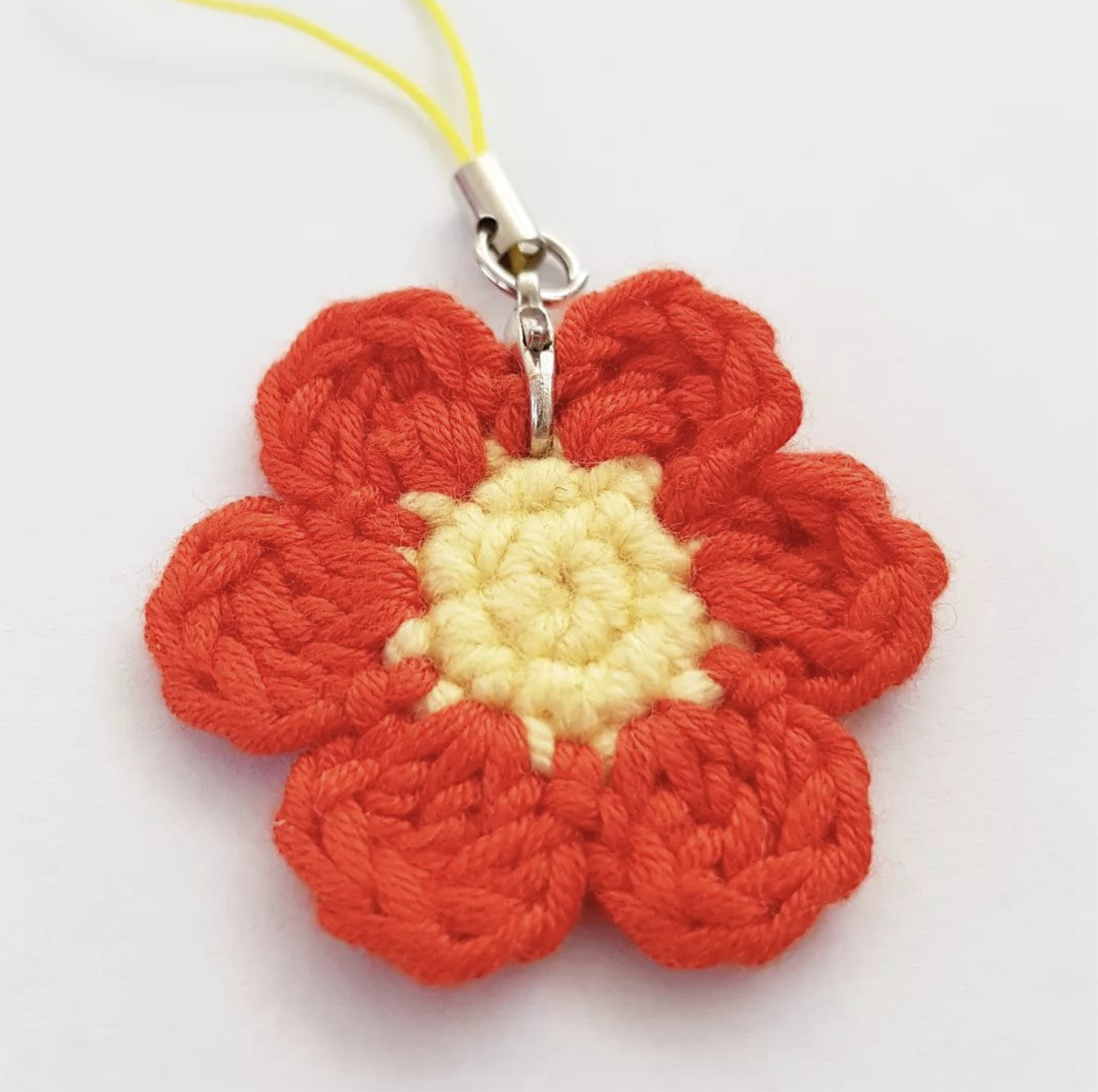 Tiny Crochet Flower Hanging Keychain x3 - C o c o F l o w e r