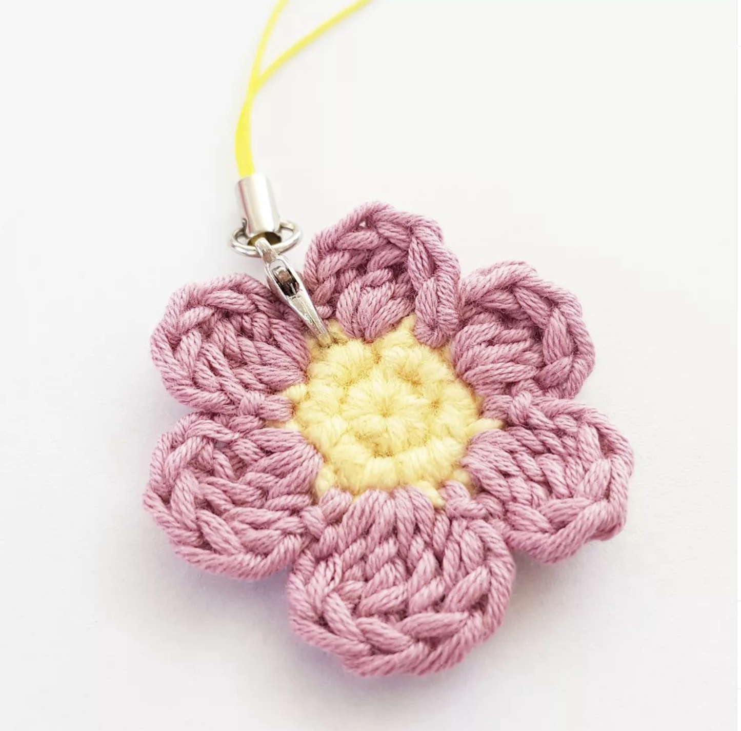 Tiny Crochet Flower Hanging Keychain