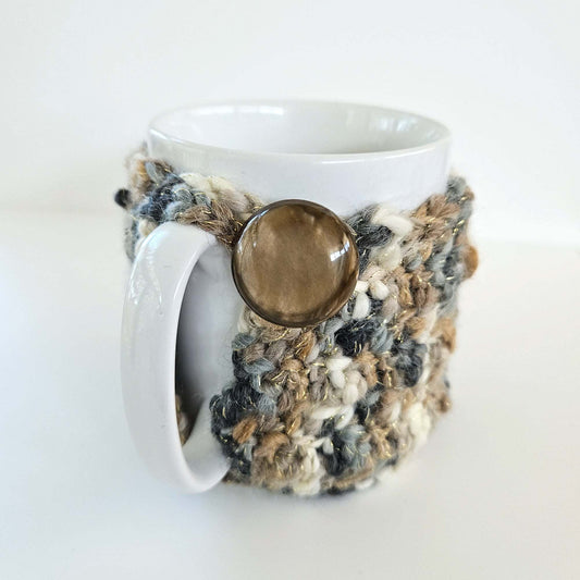 Mug Cozy - Mottled Brown - Tea Coffee Cup Crochet  -  Handmade Comfort