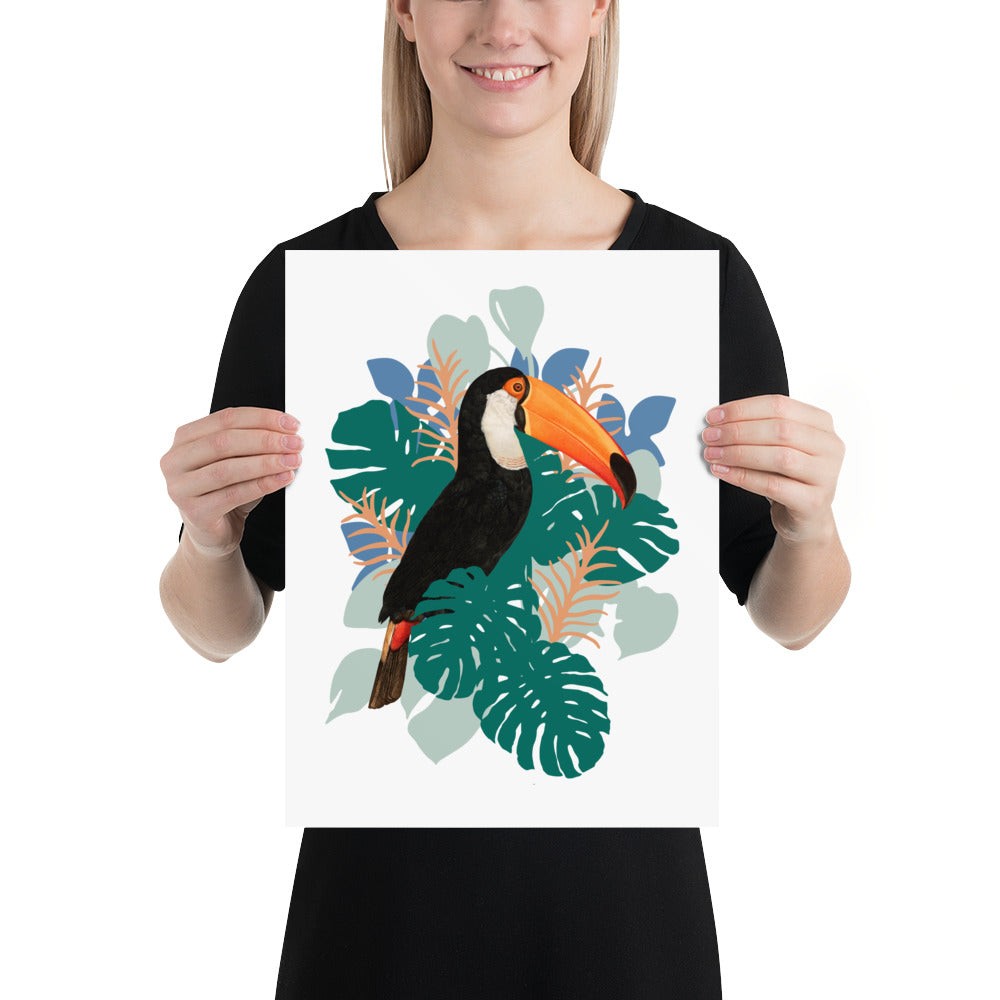 Toucan Tropical Monstera Poster