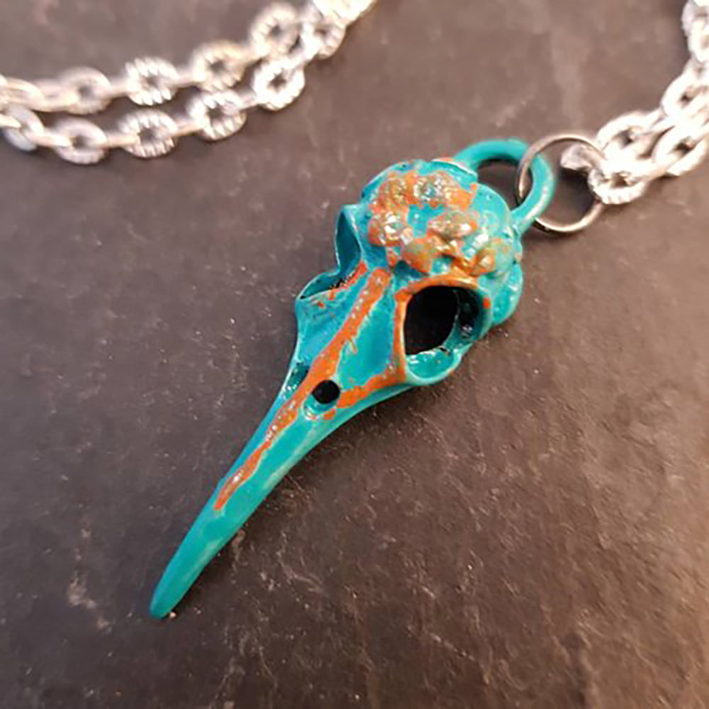 Handcrafted with attention to detail, our Raven Skull Necklace pendant exudes rugged elegance