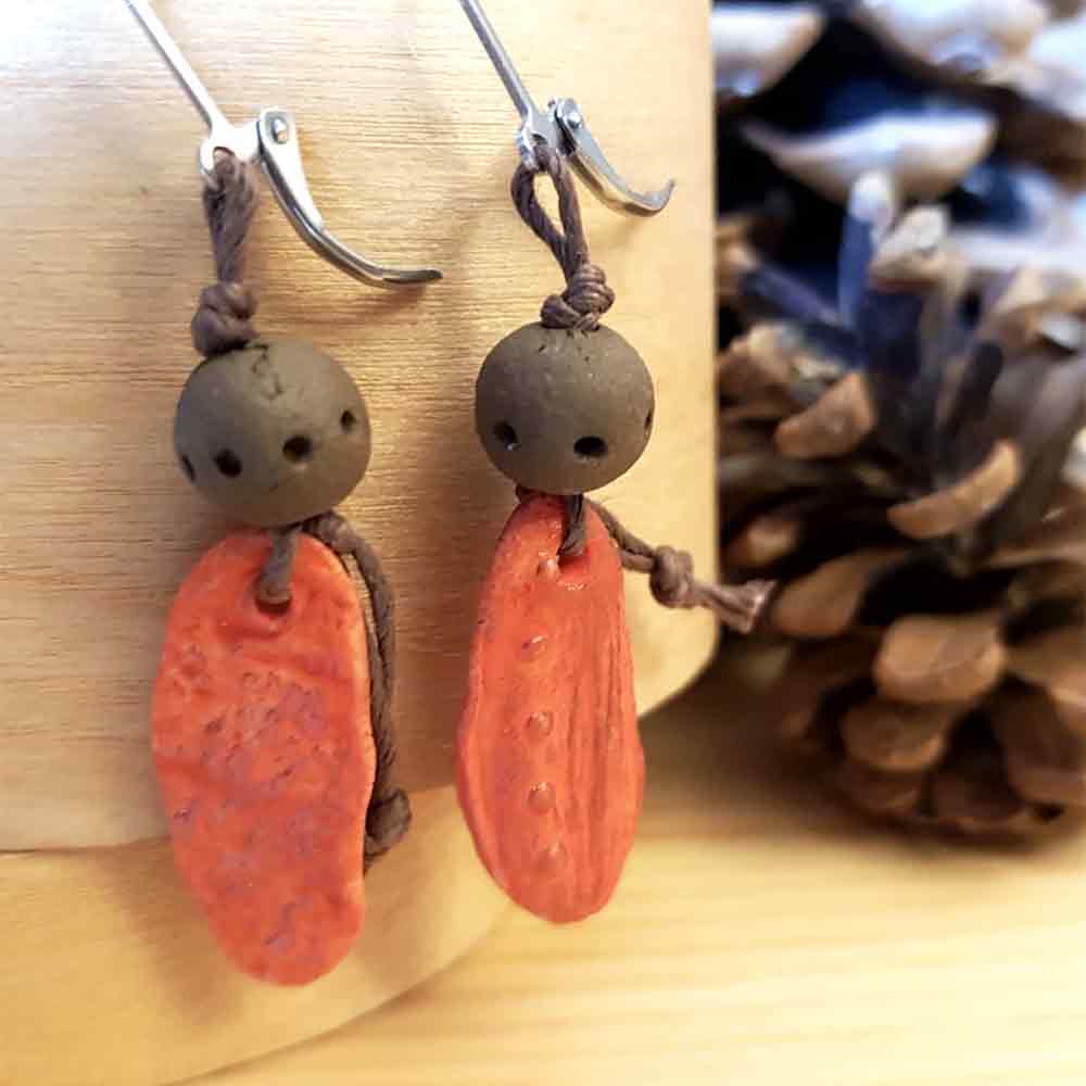 Artisanal Ceramic Seed Pods Jewelry - Natural Sophistication - Nature Inspired Jewelry