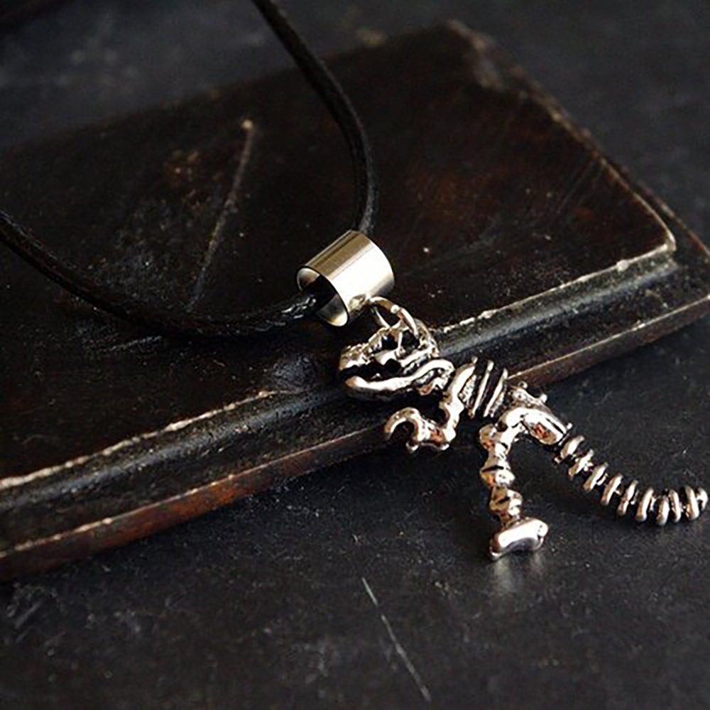 T-Rex Necklace: Roar into Style - Handcrafted Dinosaure Skeleton charm