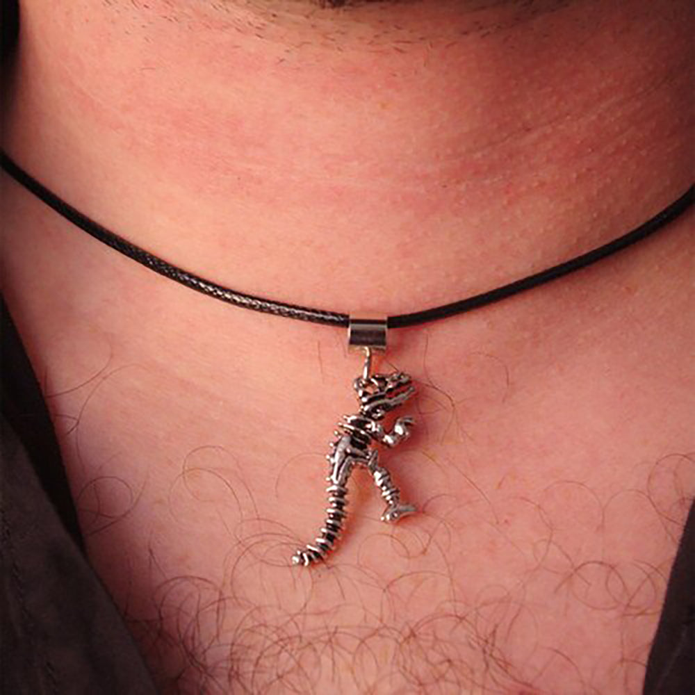 Versatile Style: Choose between black waxed cotton or brown leather for your T-Rex necklace.
