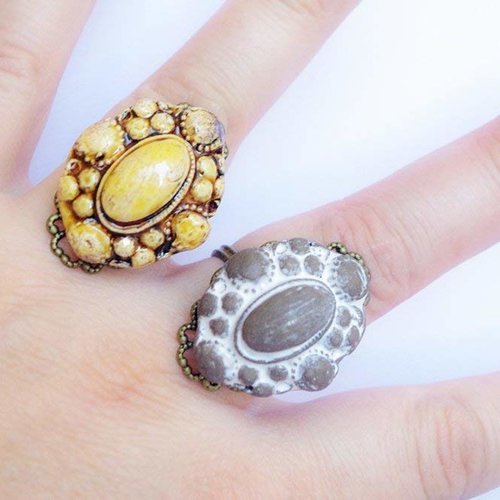 "Baroque ring - Elevate your style with our Handcrafted Victorian Ceramic Ring. Limited Edition. 💍✨"