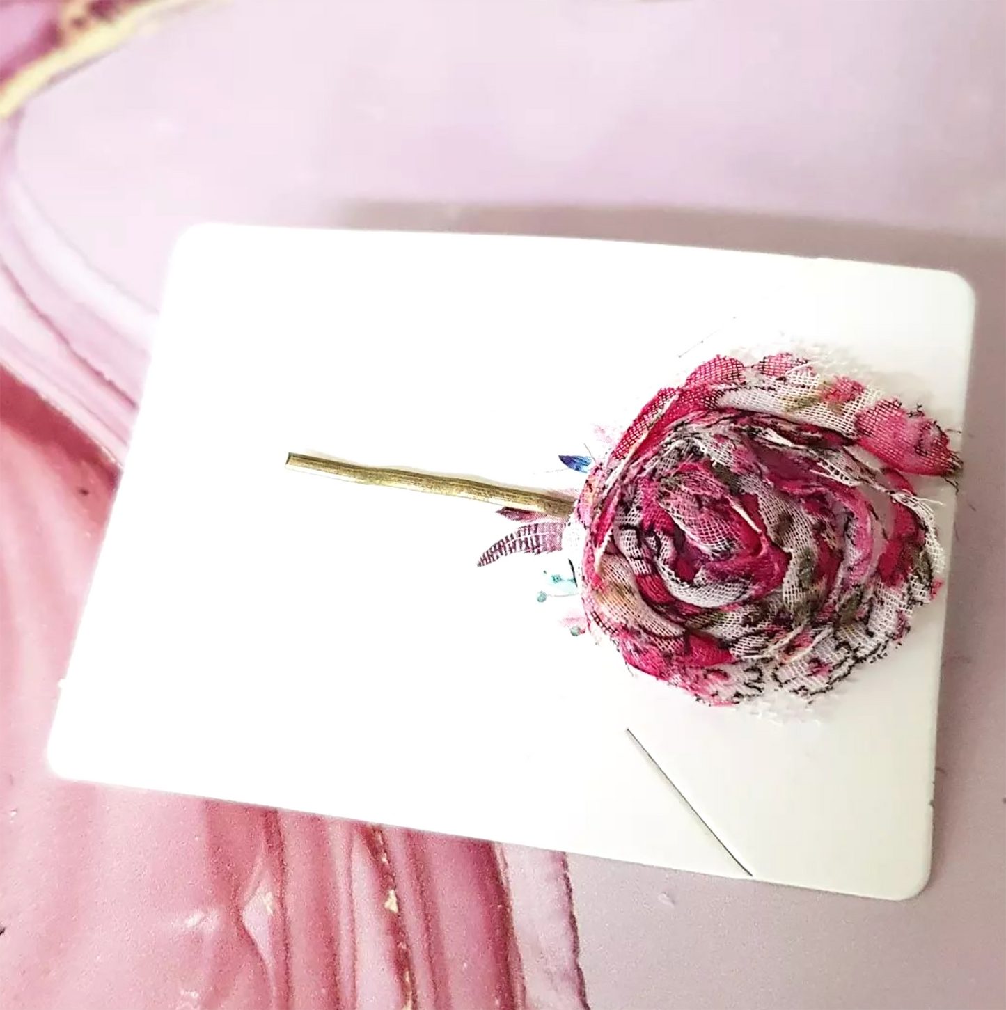 "flower hair grip - Crafted with Love: Each Pink Fabric Rose Hairpin is Handmade with Care, Adding a Touch of Artisanal Charm to Your Look 🎀 #Handcrafted #UniqueStyle"