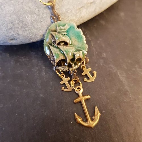 Nautical necklace Fashion beach - boat or mermaid