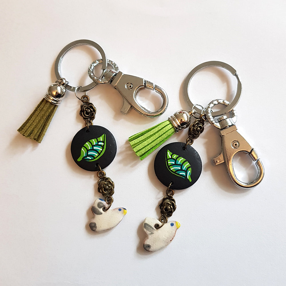Add a pop of color to your keys with our CocoFlower Handmade Bird Keychain by CocoFlower!