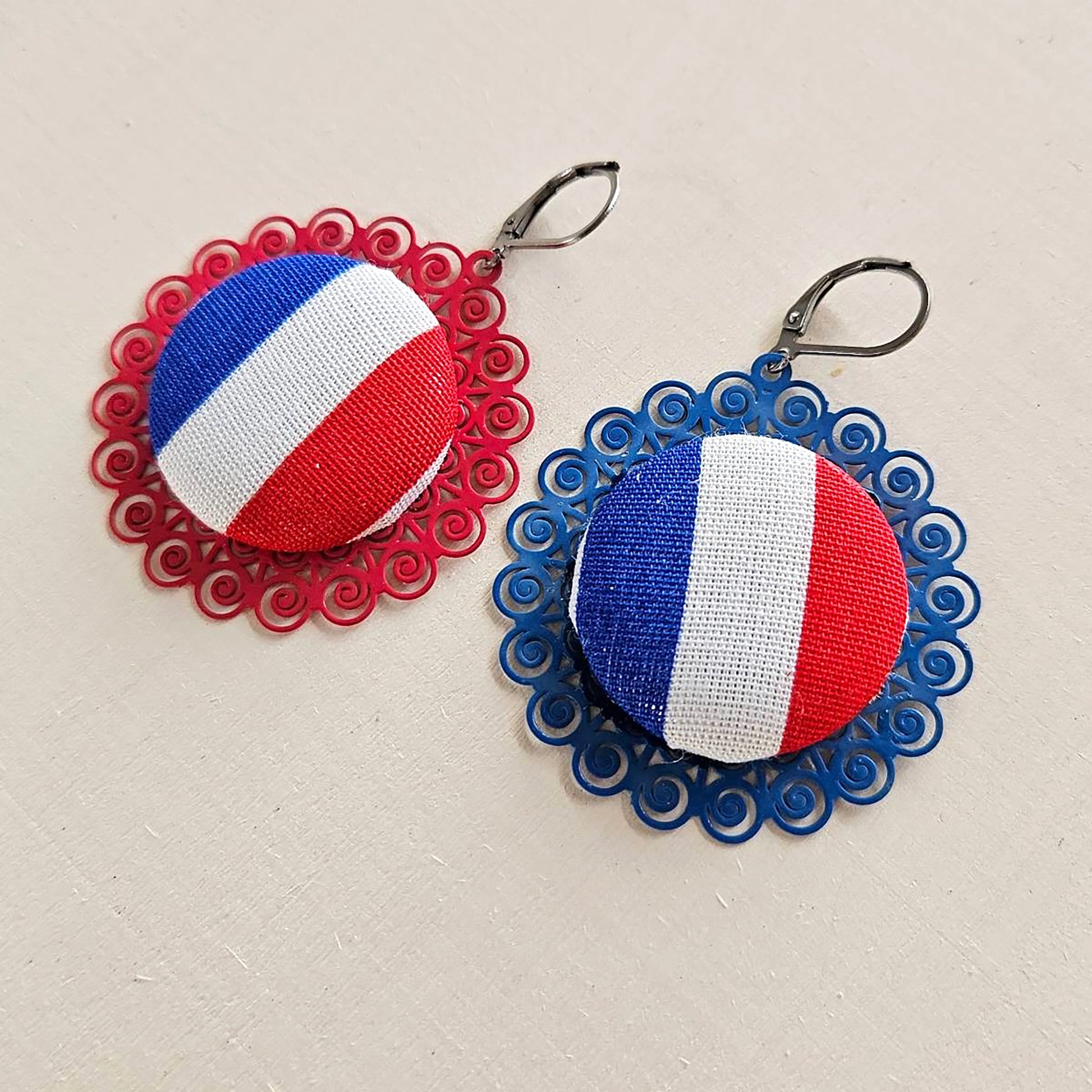 "Make a Statement: French Flag Earrings for Olympic Games Enthusiasts"