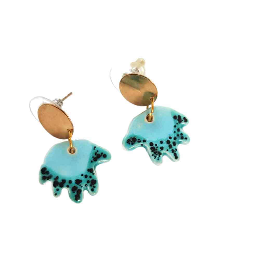 "Rustic Charm: Blue Bohemian Earrings for Nature Lovers"