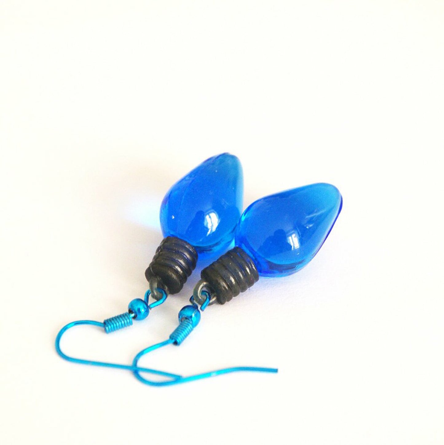 mini ball ornament earrings blue