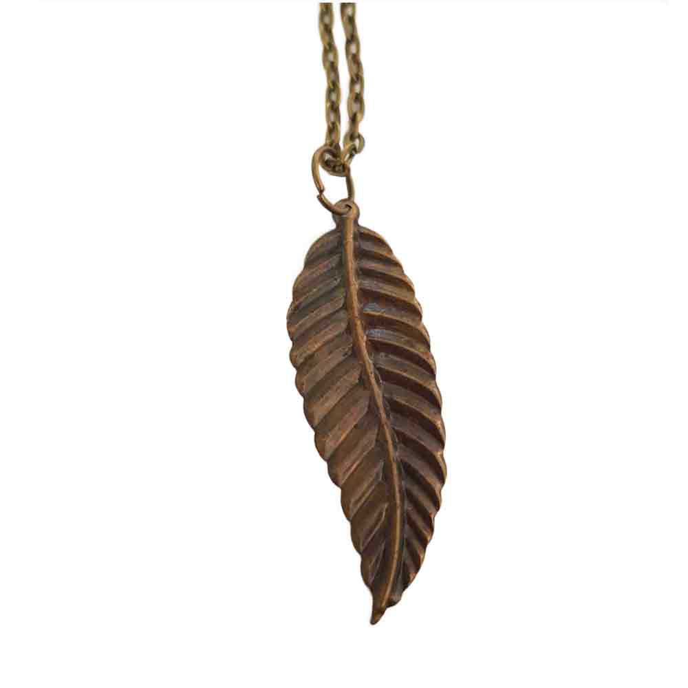 Bronze fall necklace - Leaf