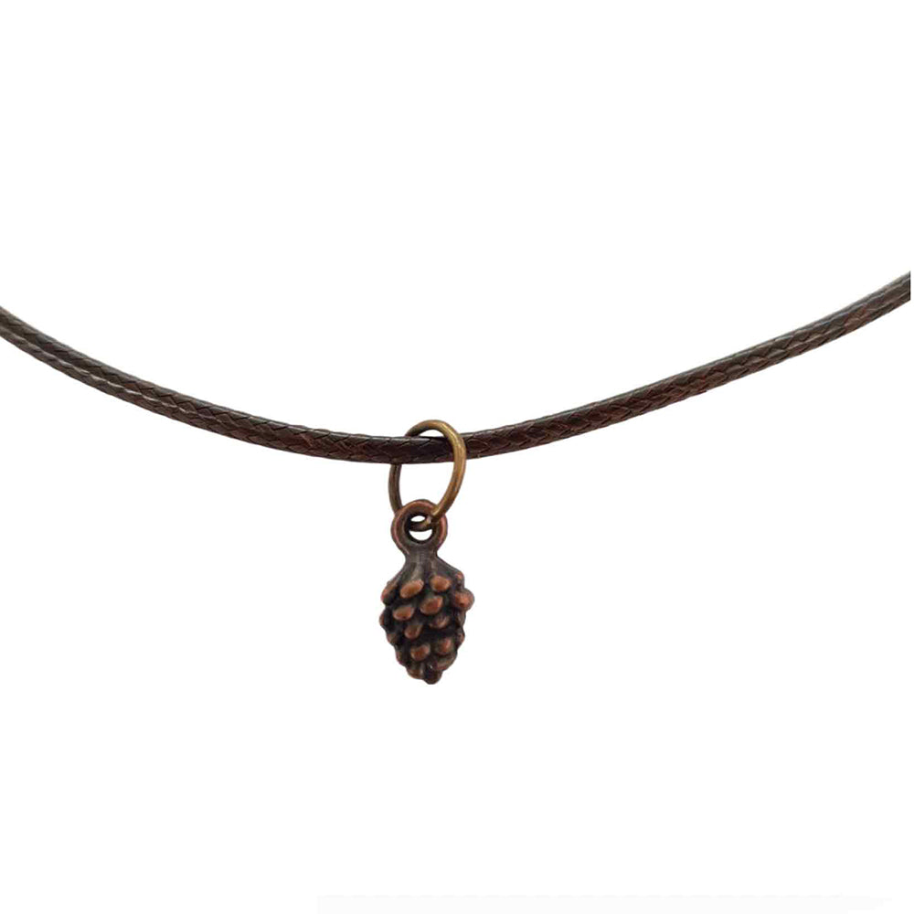 Bronze fall necklace - Pinecone