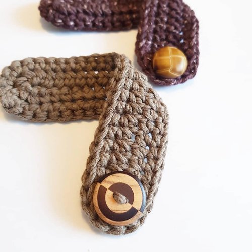 Crochet Mask Strap - Ears savers - Brown
