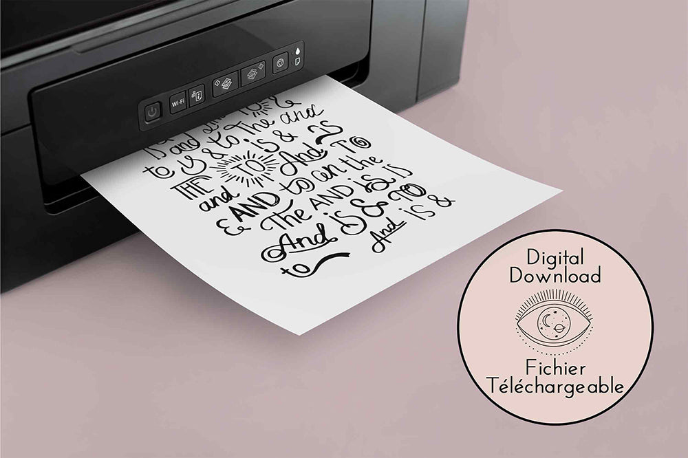 "Download digital print - Elevate your space with this artistic arrangement of handwritten catchwords."