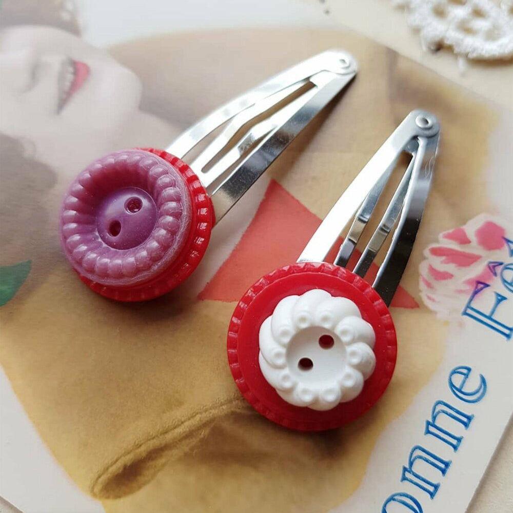 Hair Clip with Vintage Button - Zero waste gift
