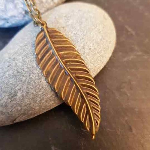 Bronze fall necklace - Leaf
