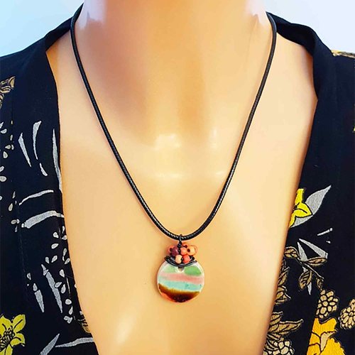 Handcrafted Ceramic Pendant Ethnic Necklaces