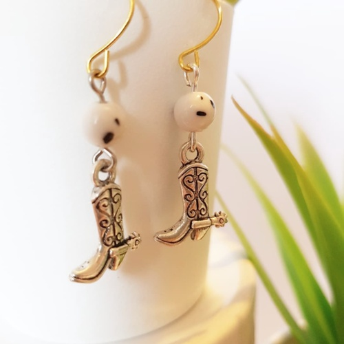 Saddle Up in Style: Western-Inspired Jade Cowgirl boot earrings