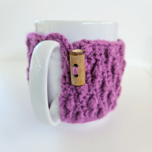 Purple Mug Cozy - Handmade Coffee Cup Tea decoration - Kitchen decor