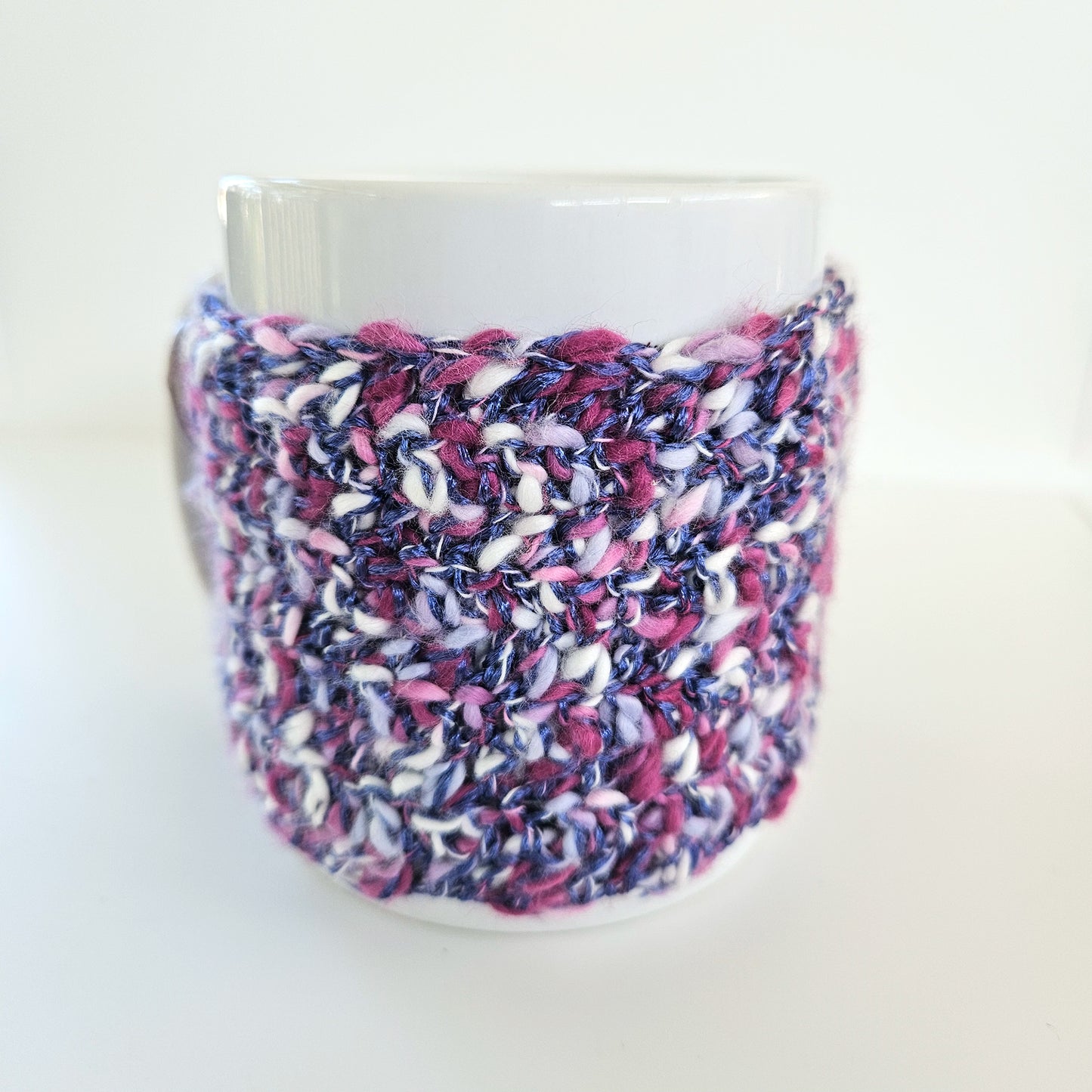 Mottled Purple Mug Cozy - Handmade Coffee Cup Tea Kitchen decor