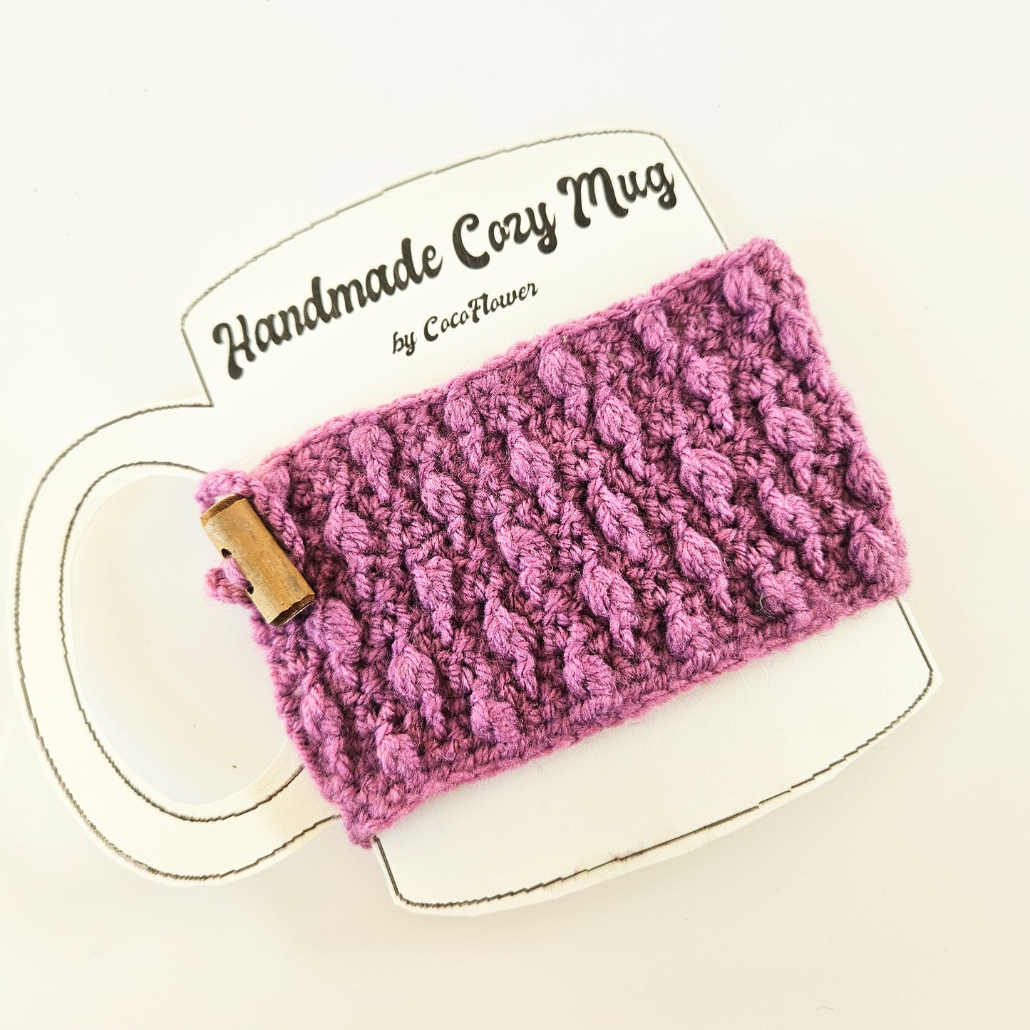 Purple Mug Cozy - Handmade Coffee Cup Tea decoration - Kitchen decor