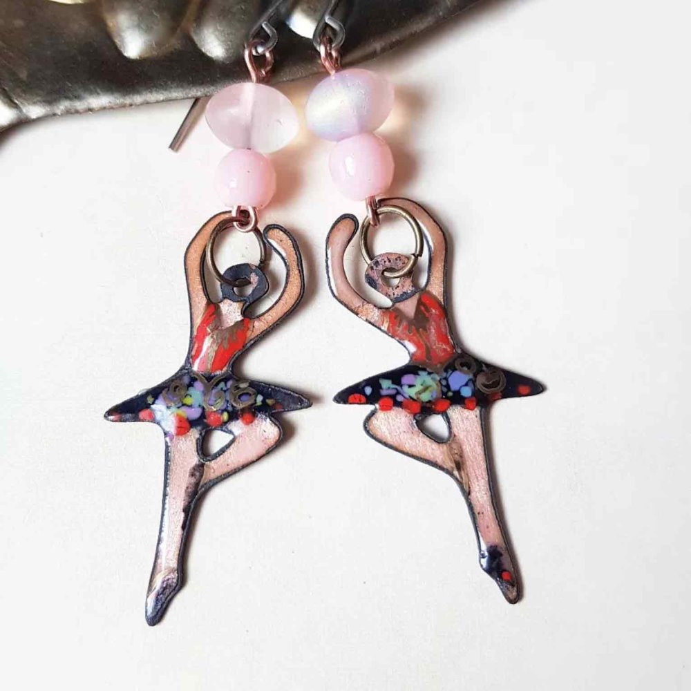 "Two enchanting variations feature unique tutu designs in our Ballerina Earrings."