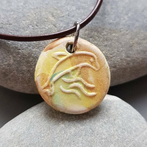 Dolphin pendant, surfer necklace, surf lover gift