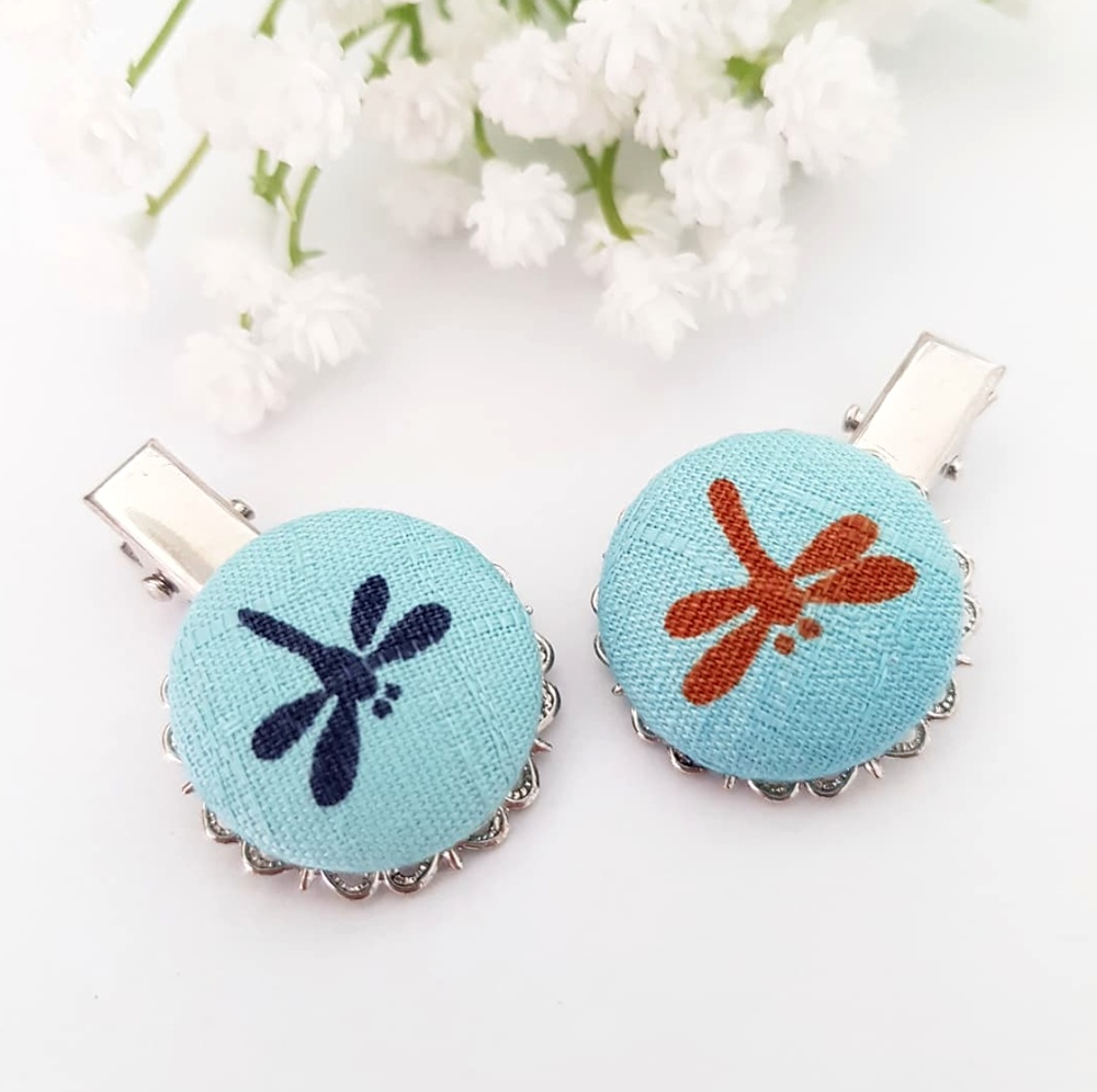 Lace Hair clips and  dragonfly hair clip - set of 2 - C o c o F l o w e r