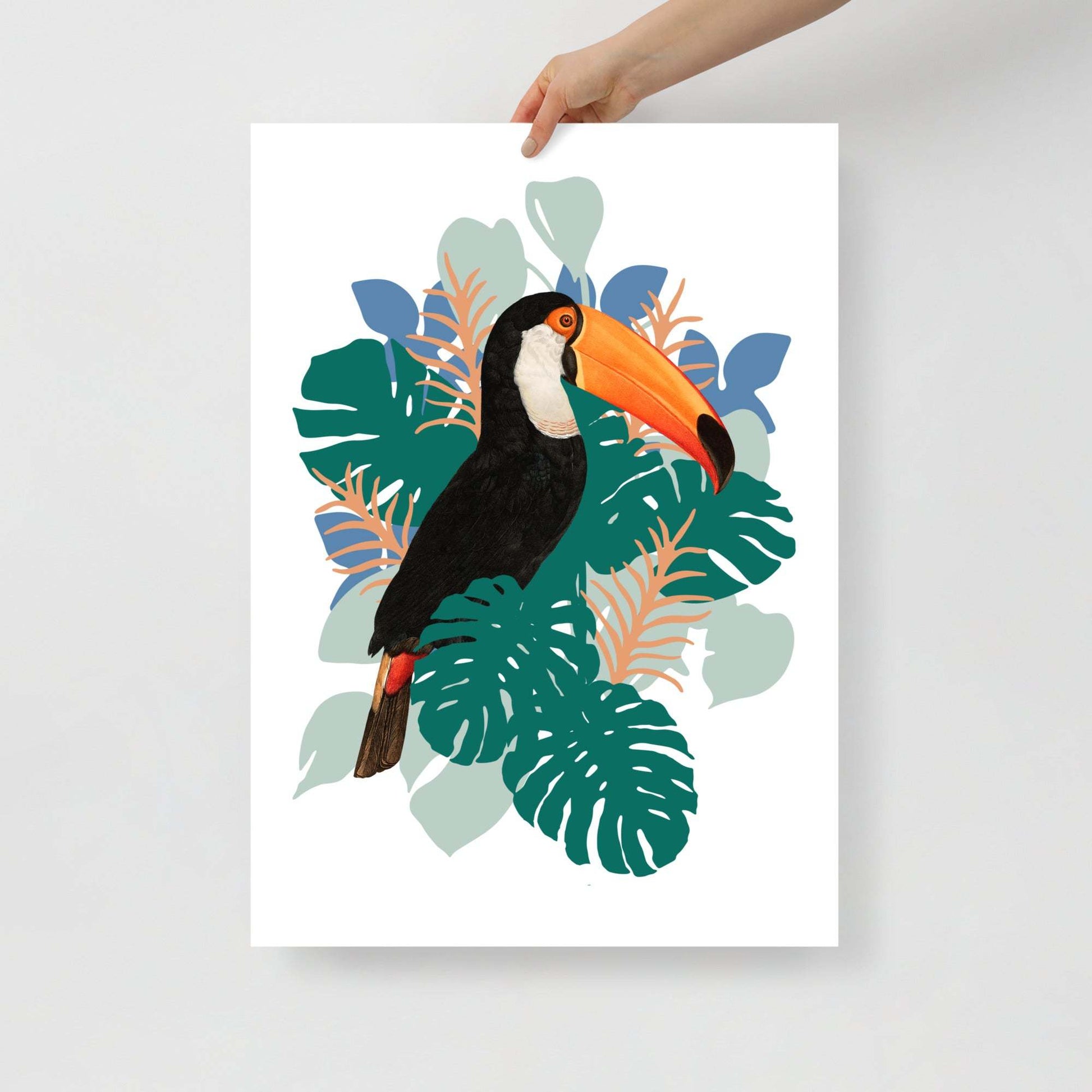 Toucan Tropical Monstera Poster